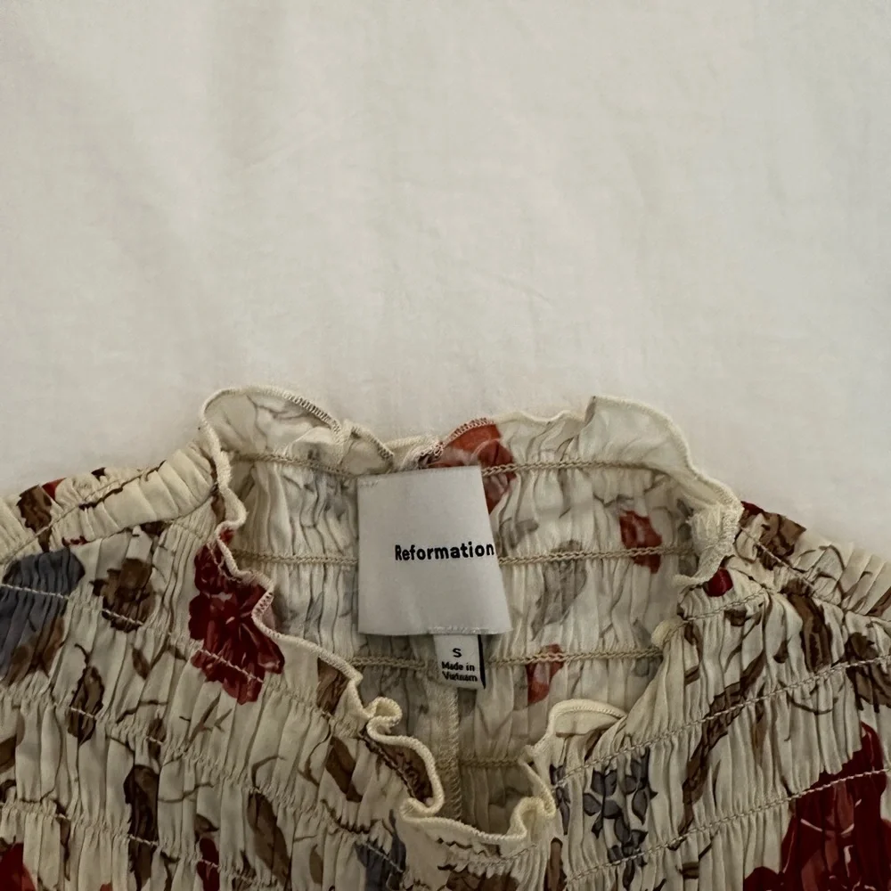 Reformation Cream and Red Floral Blouse - Picture 5 of 7